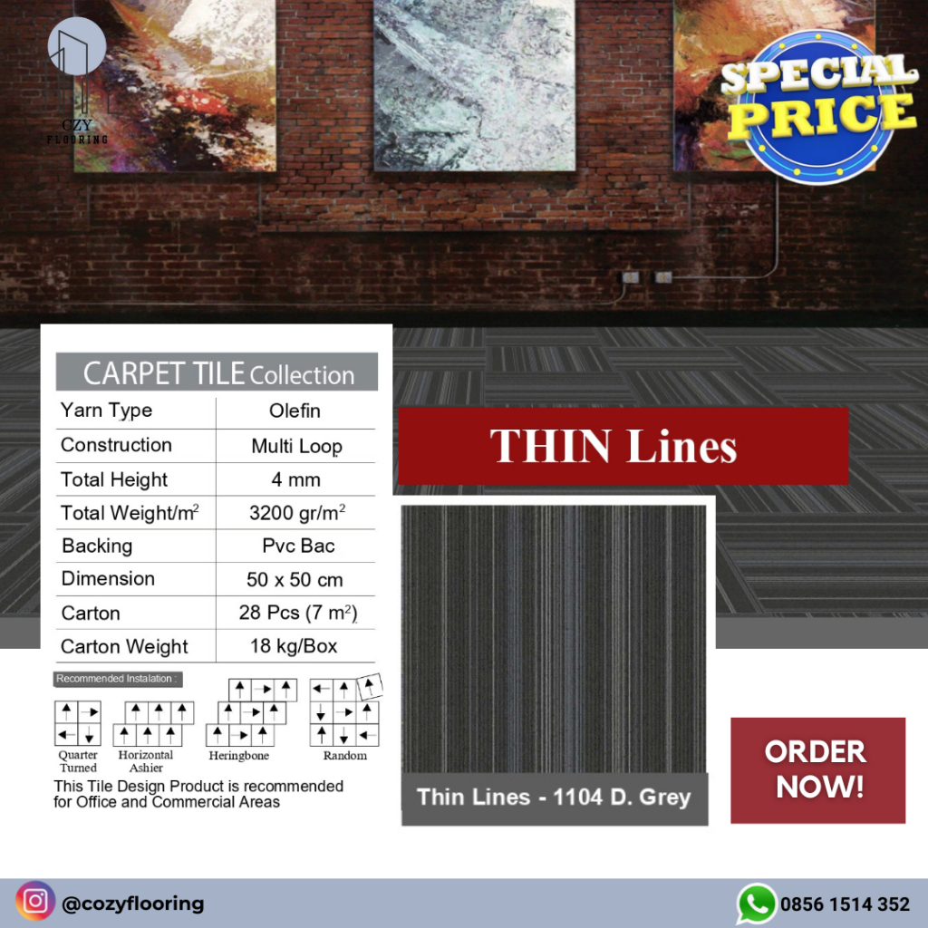 Jual Karpet Tile Kantor Thin Lines Tebal Mm Shopee Indonesia