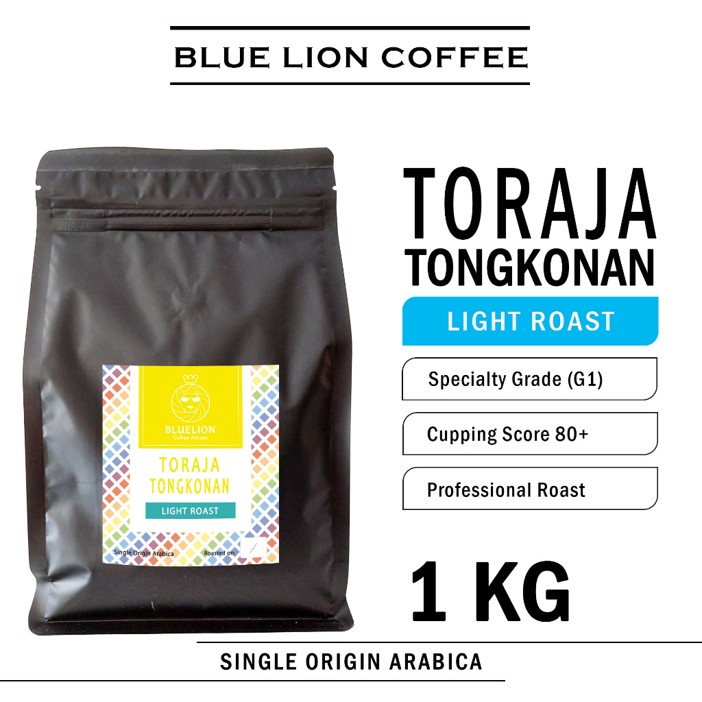 Jual Blue Lion Coffee Toraja Tongkonan Kg Light Roast Biji Kopi Bubuk