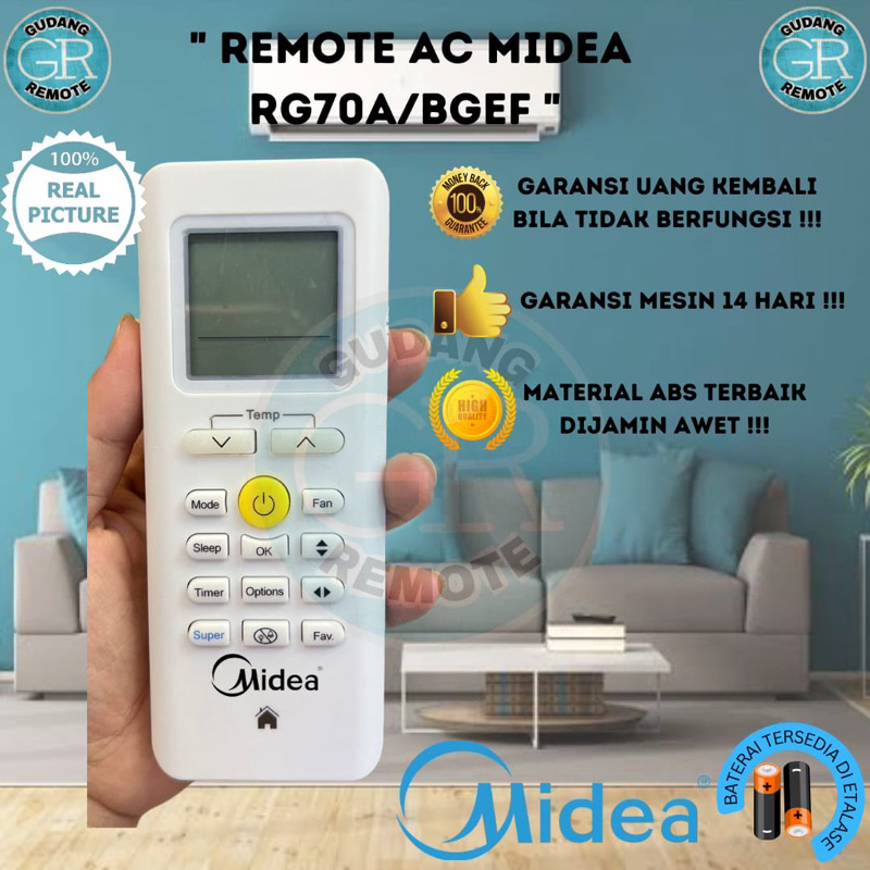 Jual Remote Ac Midea Rg A Bgef Shopee Indonesia