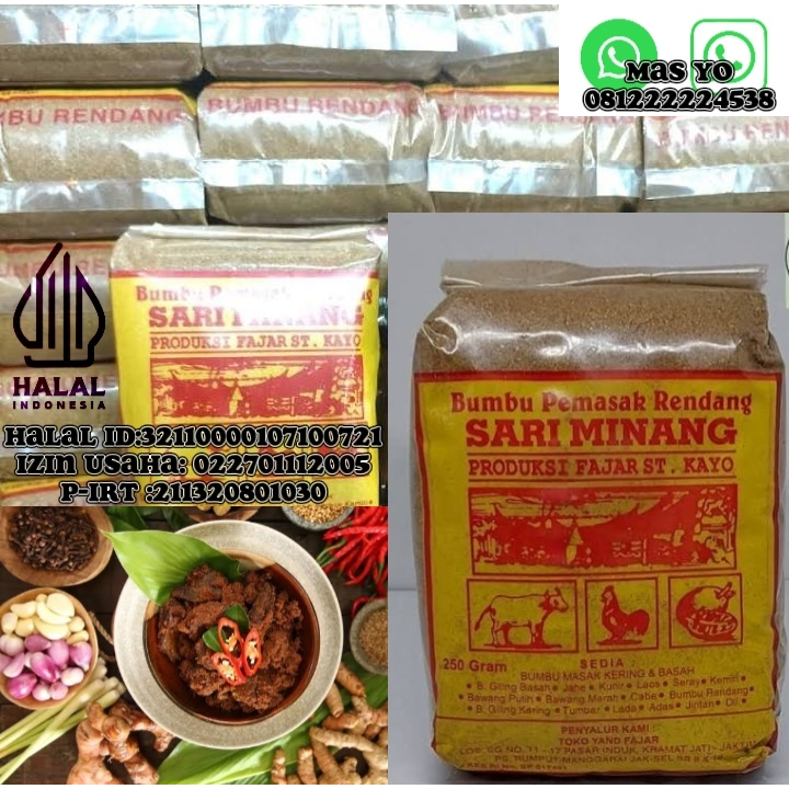 Jual Sari Minang Bumbu Rendang Gram Shopee Indonesia