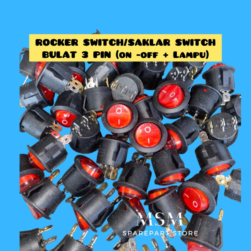 Jual ROCKER SWITCH SAKLAR SWITCH BULAT 3 PIN On Off Lampu Shopee