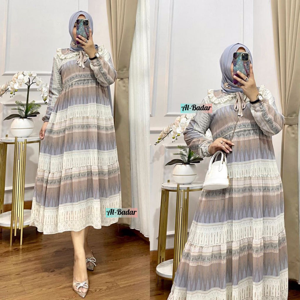 Jual Midi Dress Ceruty Etnik Model Terbaru Midi Dress Etnik Variasi