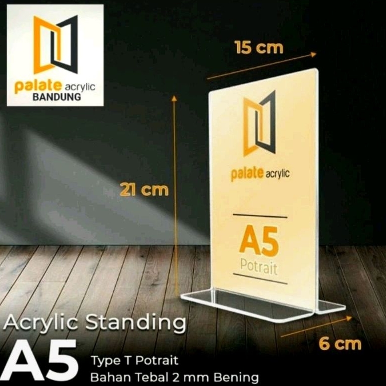 Jual Acrylic Tent Holder A5 Akrilik Tent Card A5 T Portrait 2mm Tempat