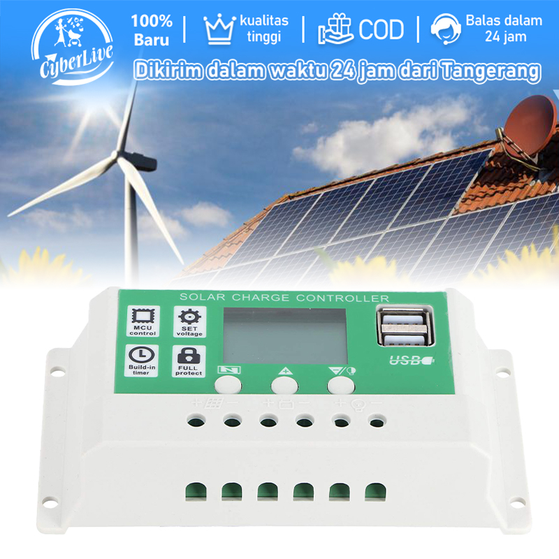 Jual SCC Solar Panel Charge Controller Pwm Battery Charger USB Panel