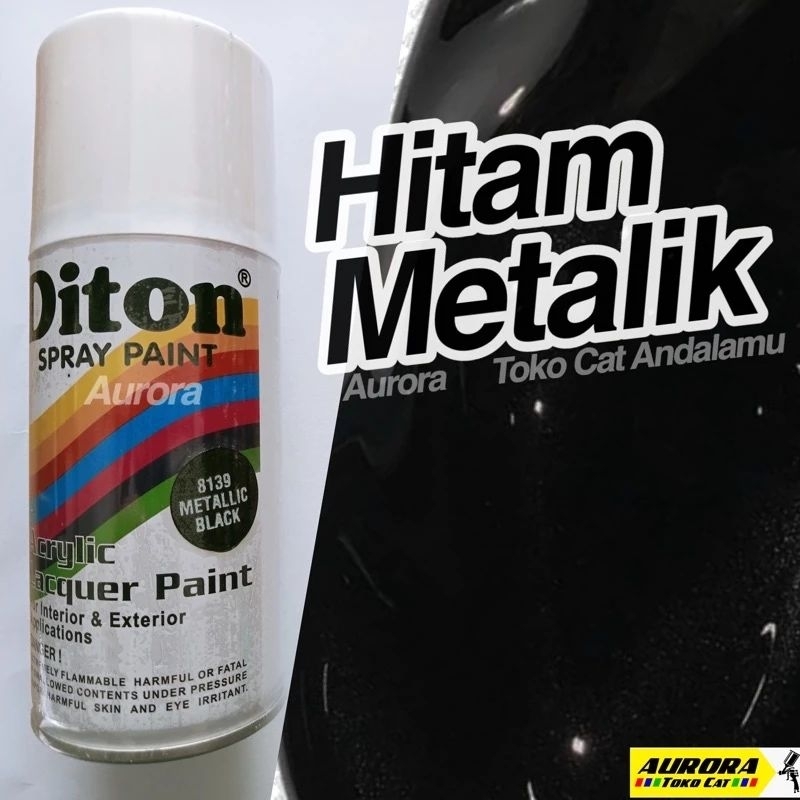 Jual Cat Pilok Diton 8139 Metallic Black 300ml Hitam Metalik Bintik