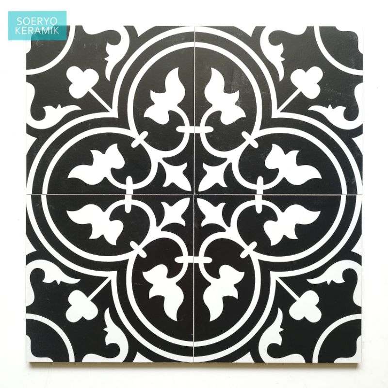 Jual Keramik Lantai Dan Dinding Motif Iphomea Hitam Ukuran 20x20 Cm Pc