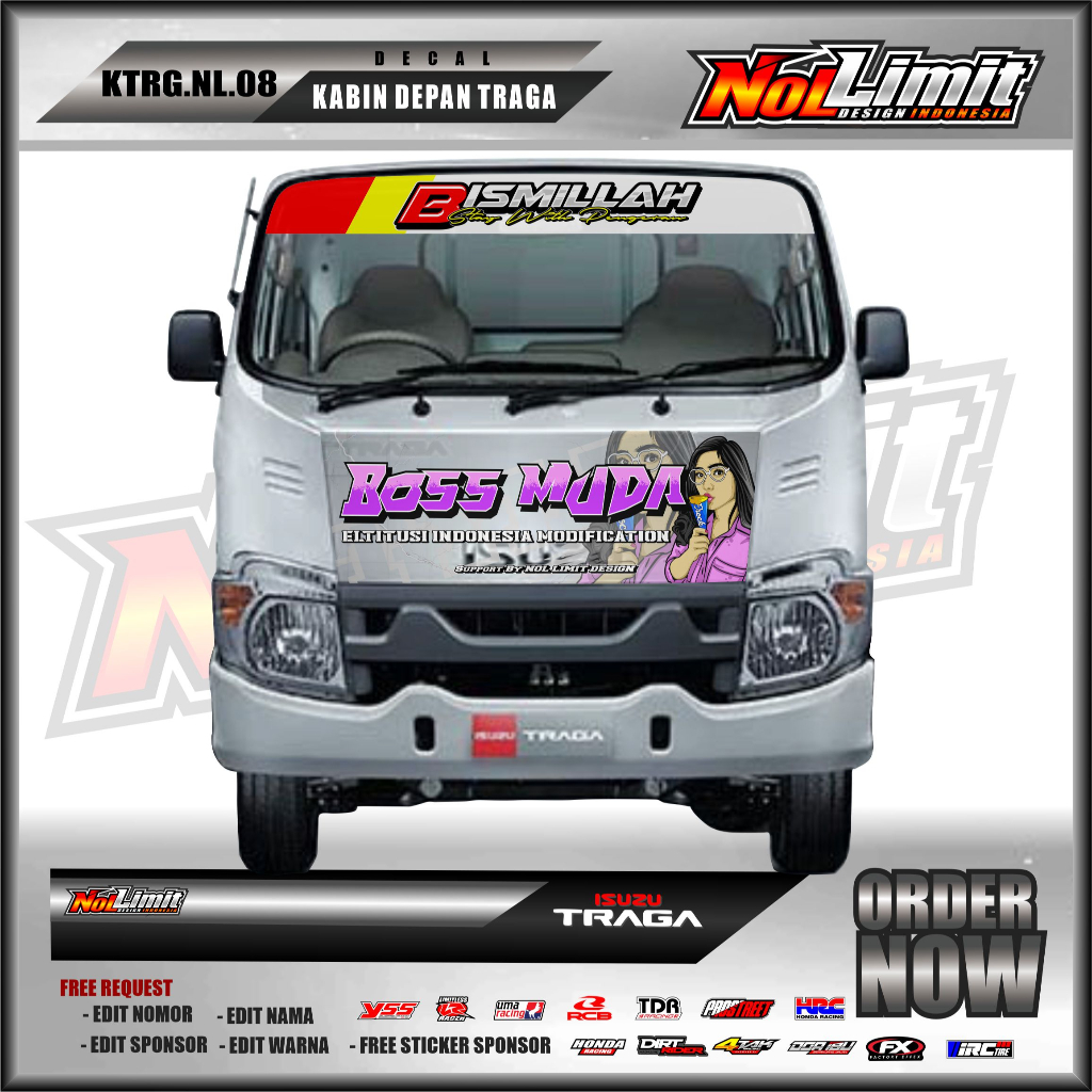 Jual Stiker Decal Variasi Kab Depan Isuzu Traga Free Stiker Kaca Depan