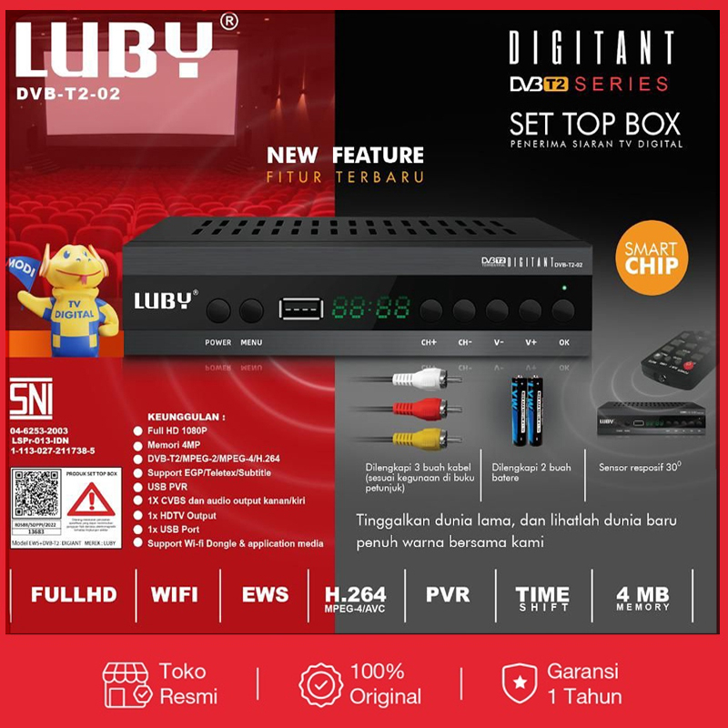 Jual Set Topbox Tv Digital Luby Dvb T Ews Uhf Hd Set Topbox Tv