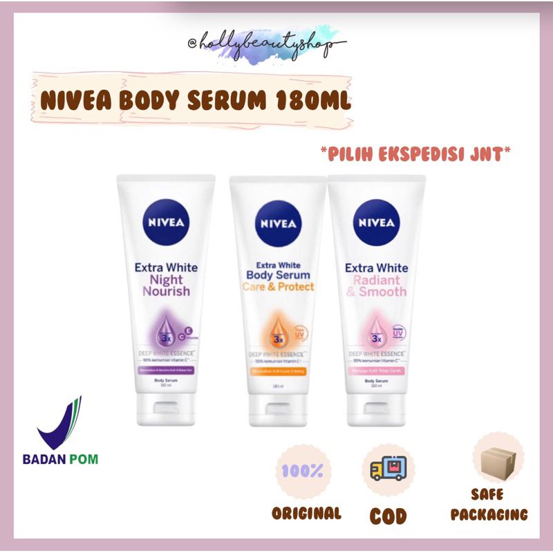 Jual NIVEA BODY SERUM 180ml CARE AND PROTECT RADIANT SMOOTH NIGHT