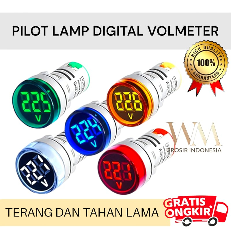 Jual Pilot Lamp Digital Indikator Voltmeter Cover AD16 22DSV Shopee