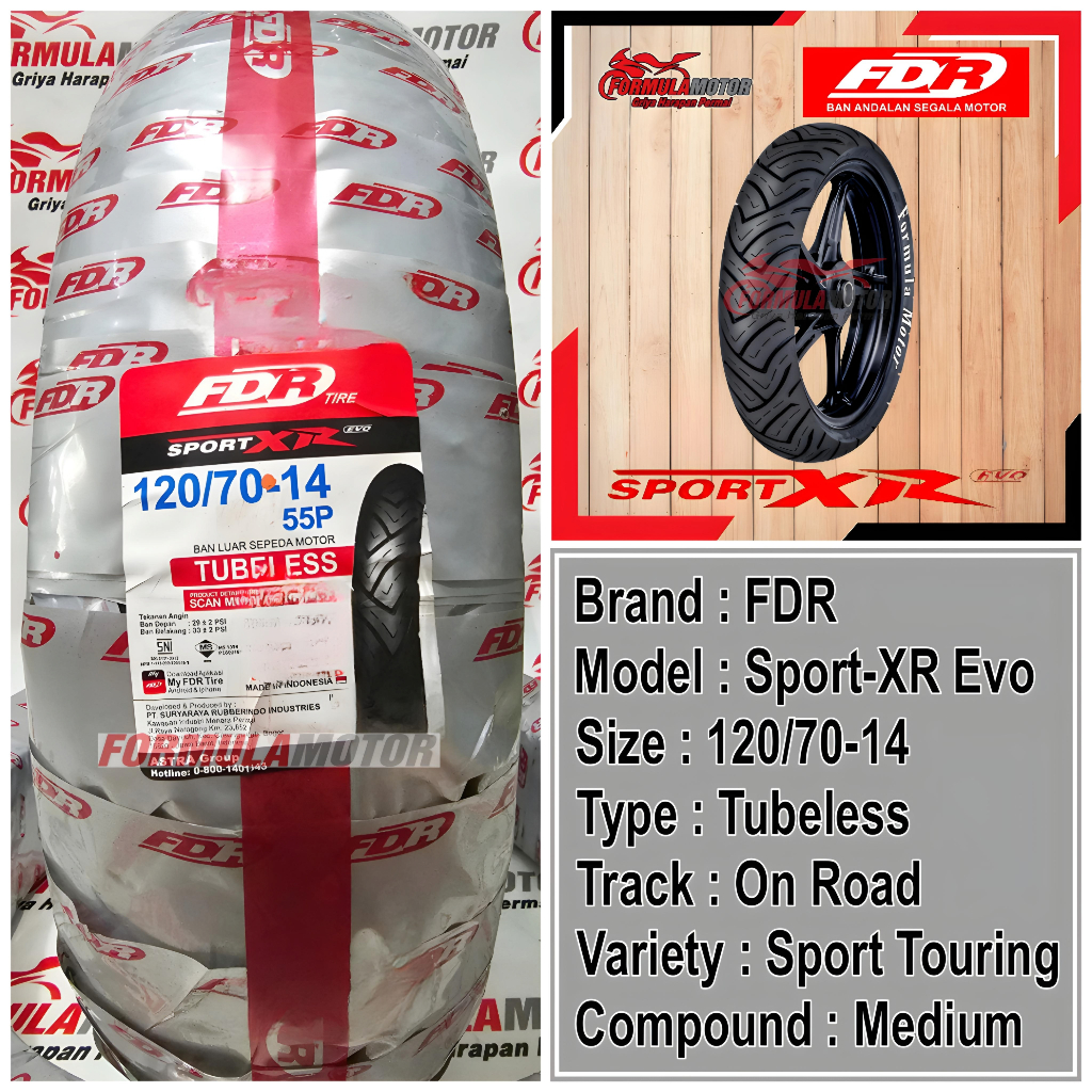 Jual Ban Fdr Sport Xr Evo Ring Tubeless Sport Touring