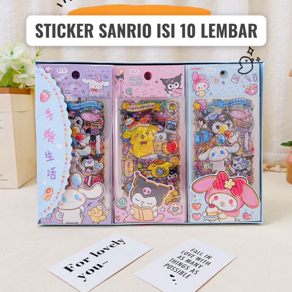 Jual Sticker Sanrio Isi Lembar Mix Kuromi Cinrol Melody