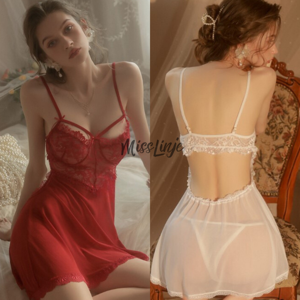 Jual Baju Tidur Dinas Istri Lingerie Sexy Renda Elegant Transparan