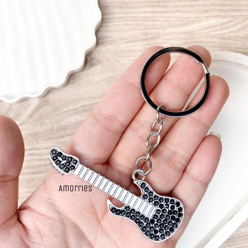 Jual Gantungan Kunci Gitar Keychain Guitar Manik Besar Dan Kecil