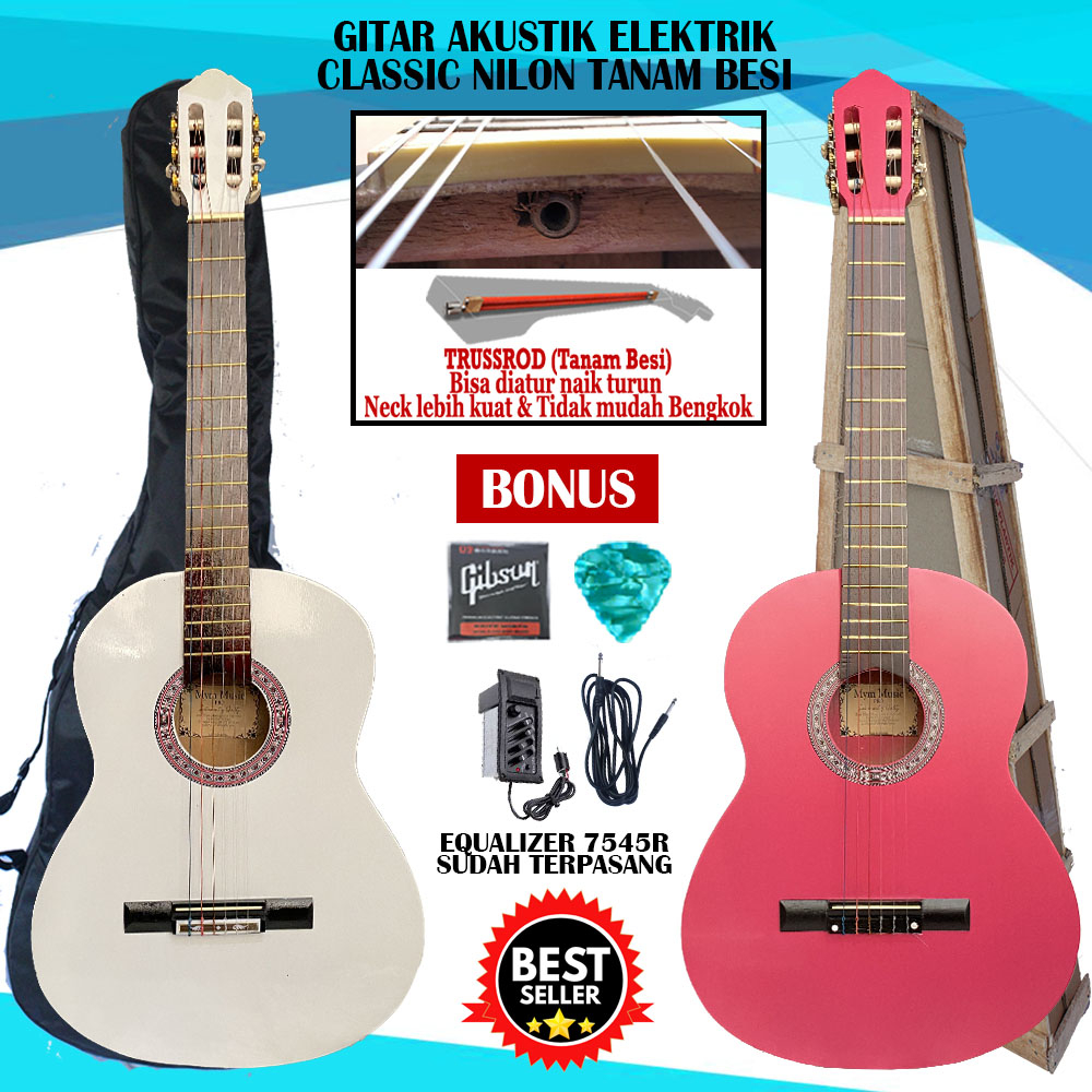 Jual Gitar Classic Nilon Akustik Elektrik Tanam Besi Best Seller