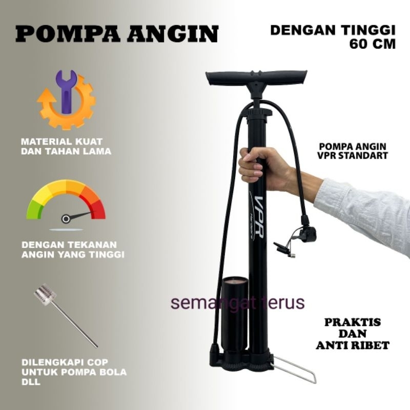 Jual VPR Pompa Angin Ban Sepeda Dan Motor Kompa Sepeda Meter Tekanan