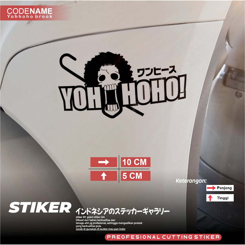 Jual Cutting Stiker One Piece Brook Yohhoho Flag Variasi Motor Mobil