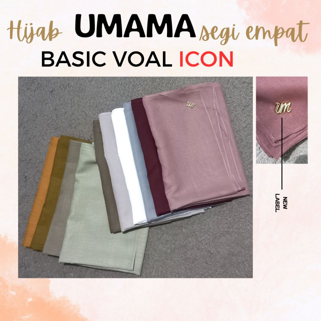 Jual Jilbab Segiempat Jilbab Segi Empat Polos Umama Basic Voal ICON