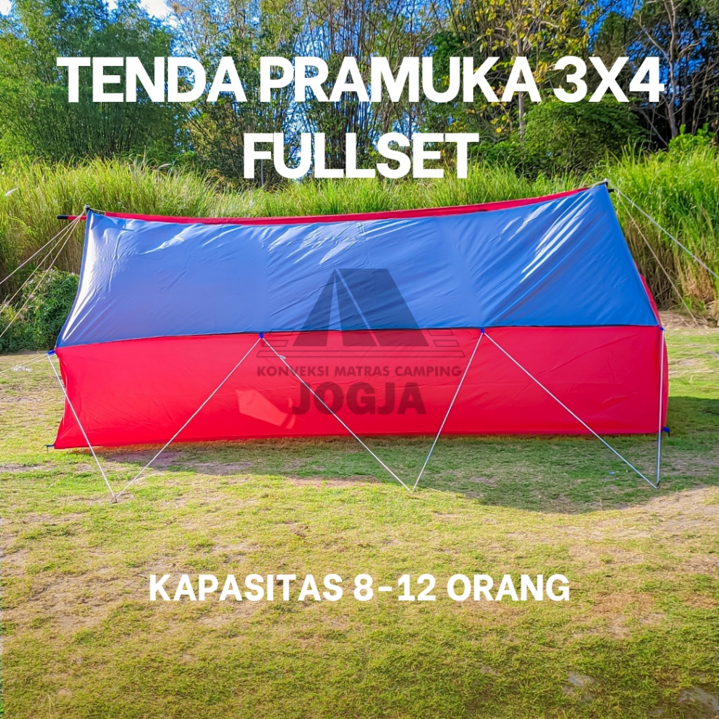 Jual Tenda Regu Pramuka Kap 8 12 FULLSET Termasuk Alas Tiang Tali