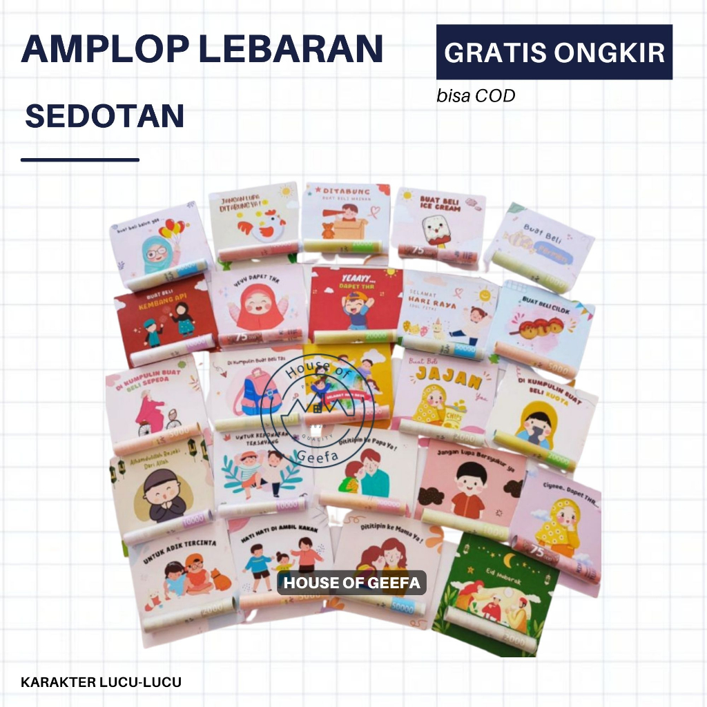 Jual Amplop Lebaran Sedotan Pack Isi Pcs Amplop Ampau Ampo