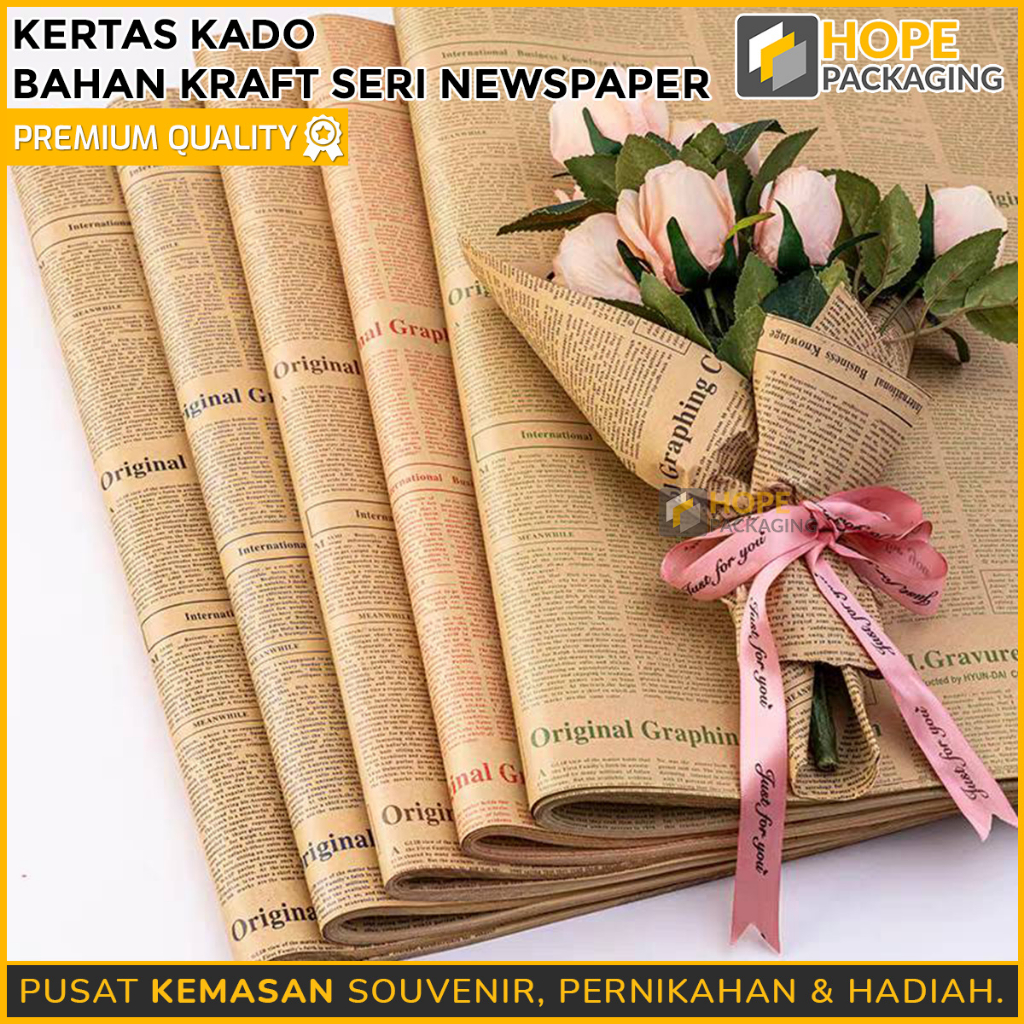 Jual Harga Pcs Flower Wrapping Paper Koran Newspaper Kertas Buket