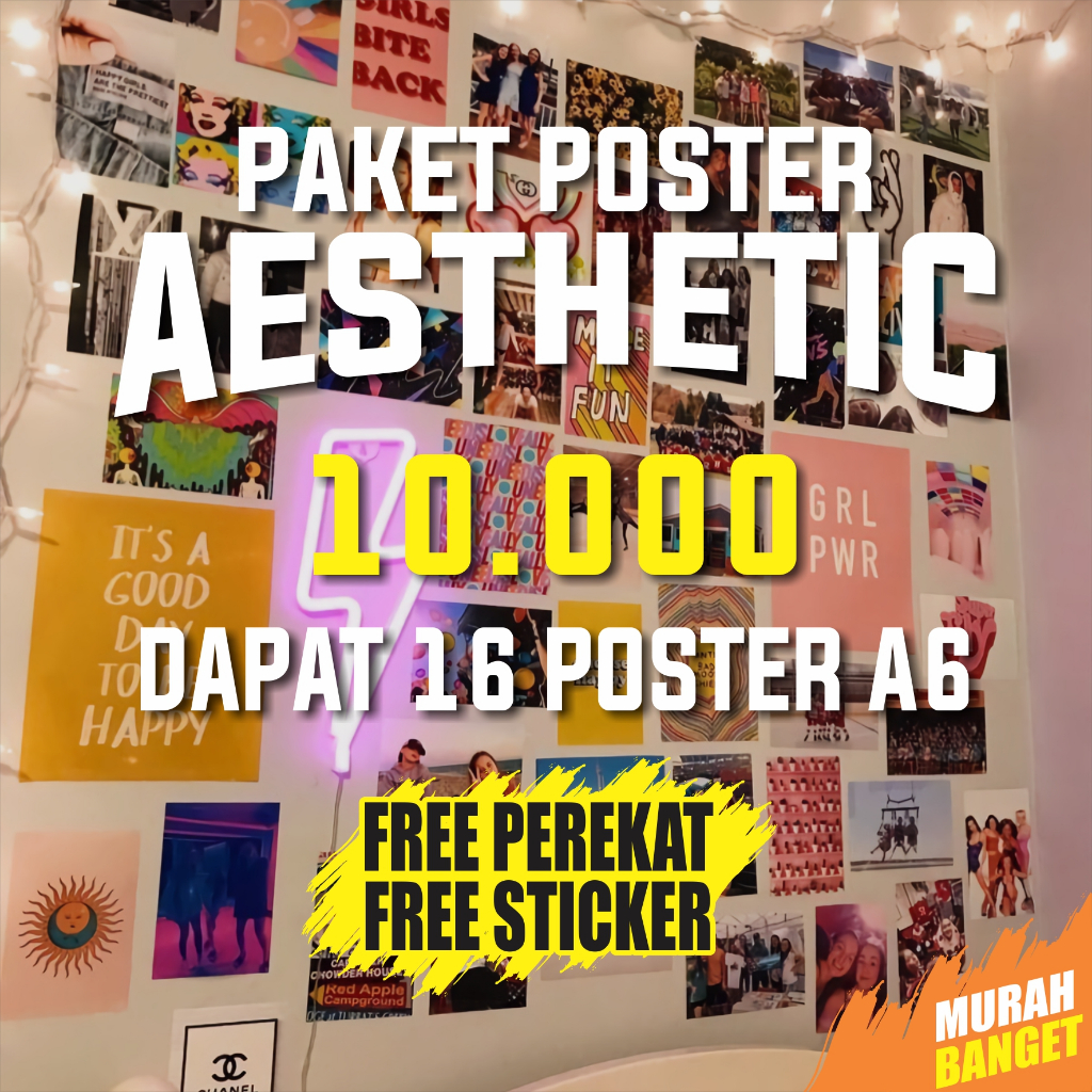 Jual Poster Dinding Aesthetic Isi 16 Poster A6 11 X 16 CM Poster