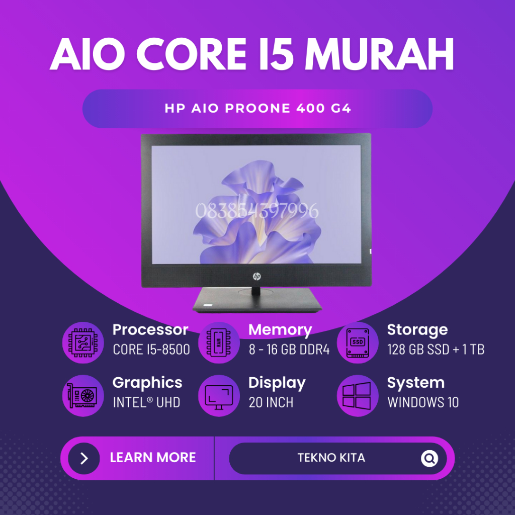 Jual AIO CORE I5 MURAH HP AIO PRO ONE 400 G4 CORE I5 8500 RAM