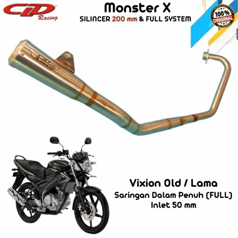 Jual Knalpot CLD X Monster Laser Pnp Vixion Diameter 50mm Shopee