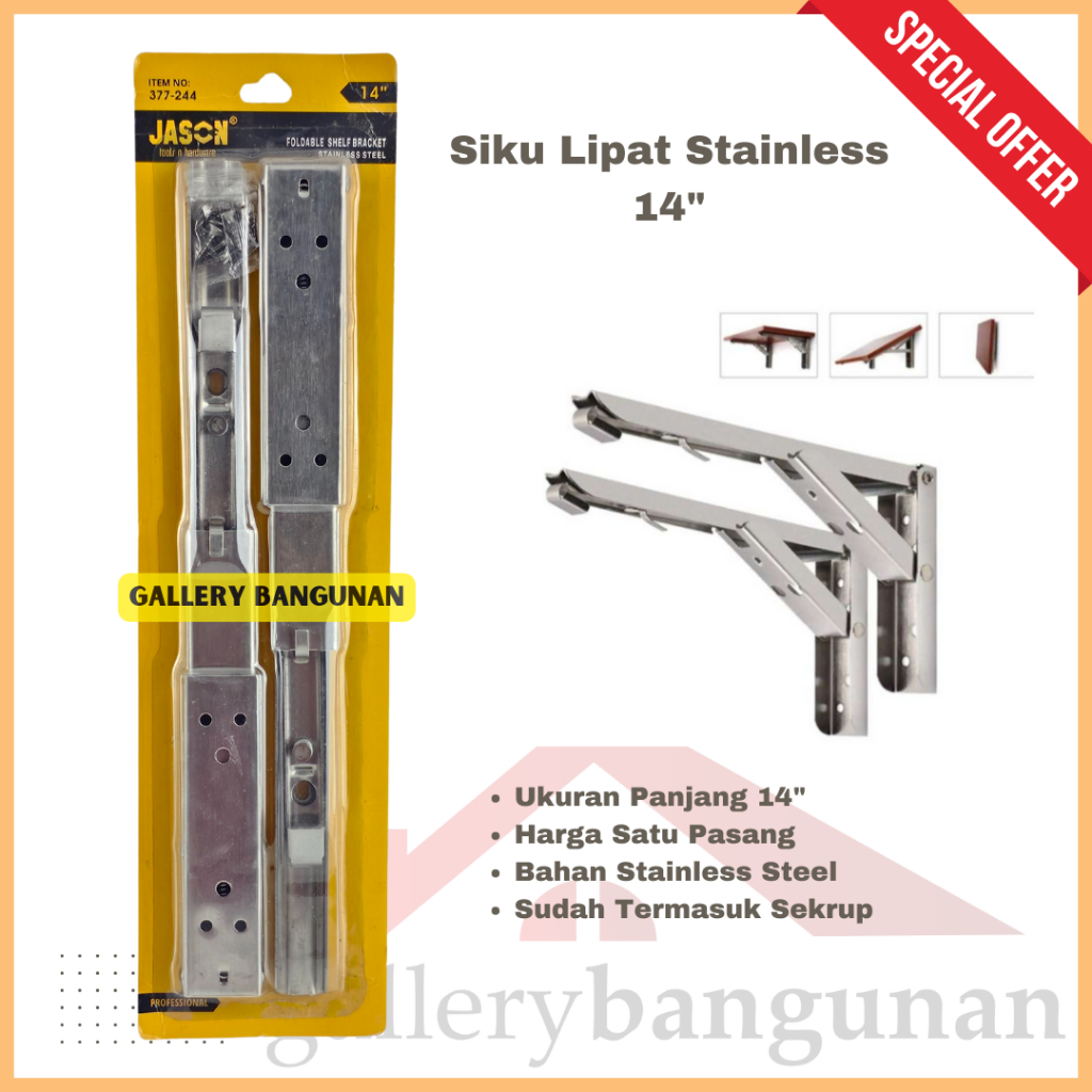 Jual Siku Lipat Bracket Engsel Meja Dinding Tembok Rak Buku Folding