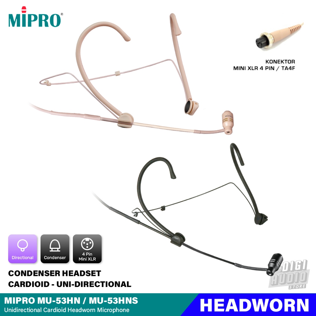 Jual Microphone Headset Mipro Mu Hn Mu Hns Condenser