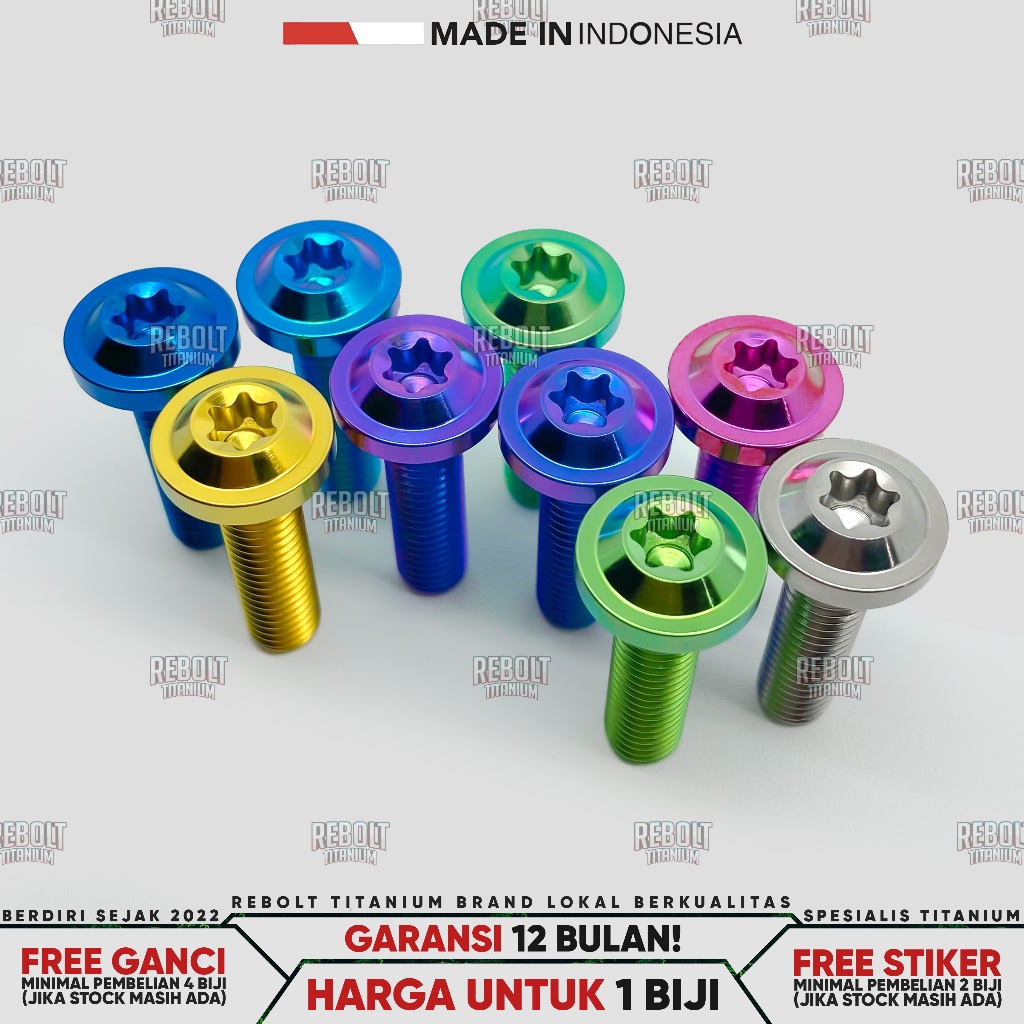 Jual Baut Titanium Segitiga Atas Ninja R RR SS Probolt REBOLT Titanium