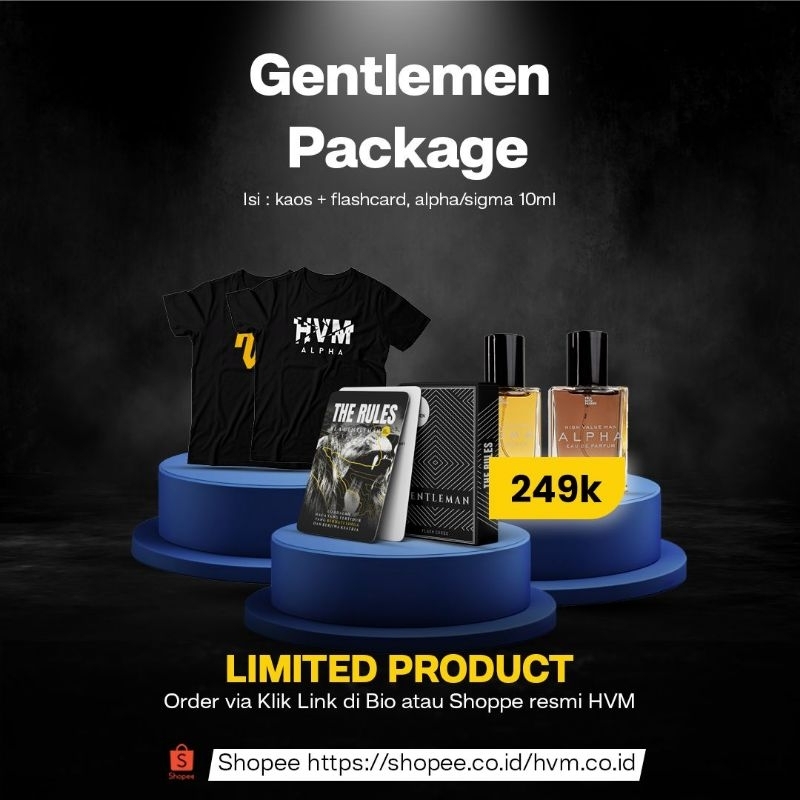 Jual HVM Gentlemen Package Kaos HVM Parfum Alpha Sigma Flashcard