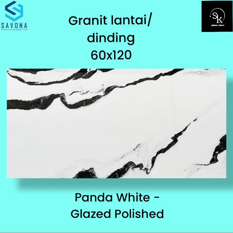 Jual Granit Lantai 60x120 Savona Gress Panda White Shopee Indonesia