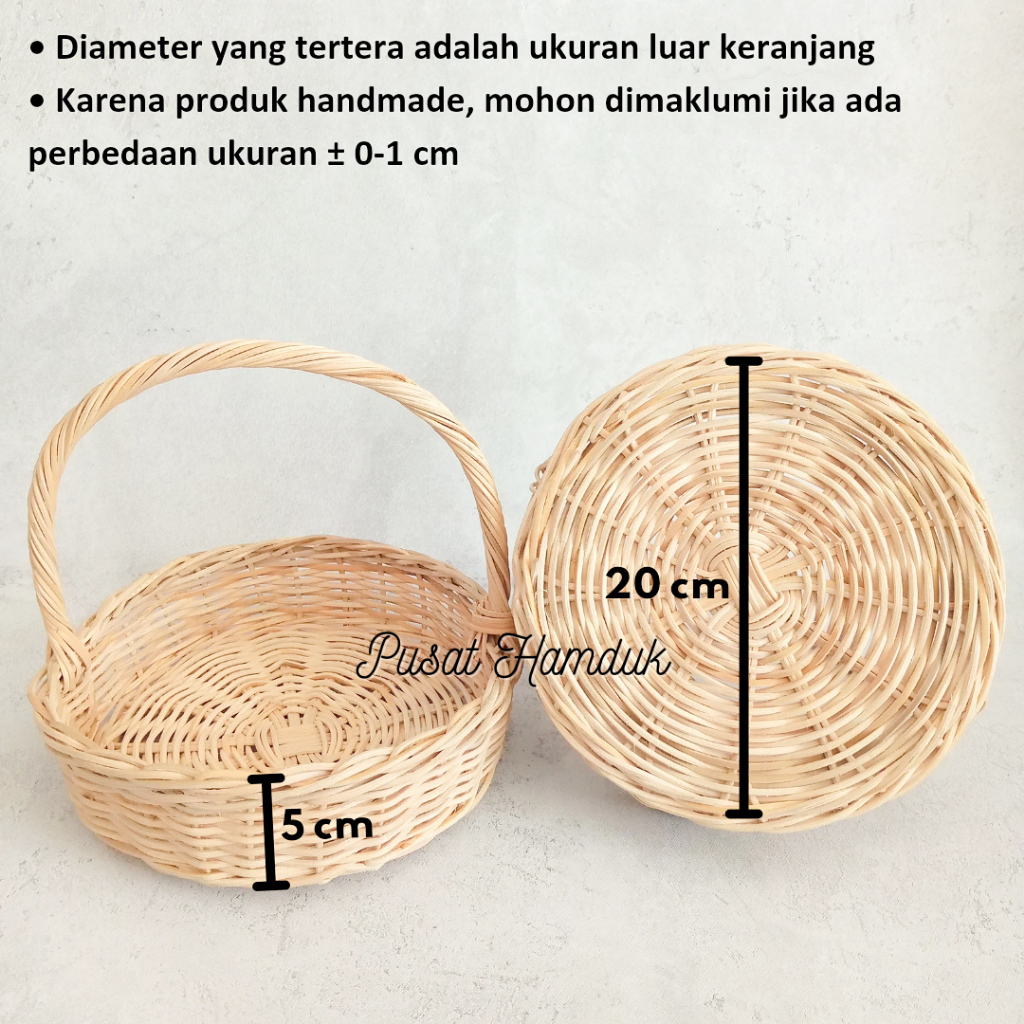 Jual Ready Keranjang Rotan Bulat Cm Seserahan Properti Foto