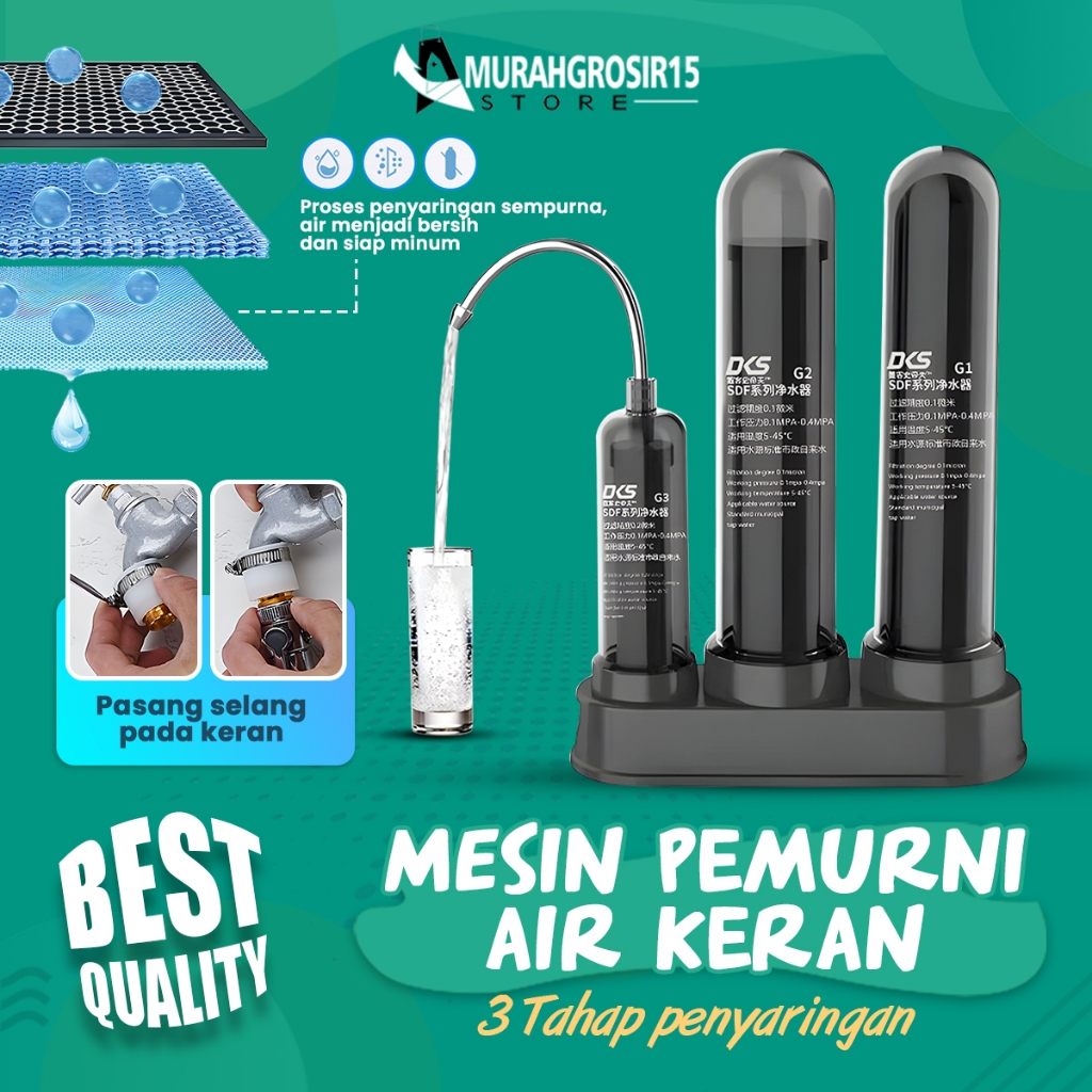 Jual Mesin Filter Air Pemurni Air Keran Saringan Air PDAM Tanah Sehat