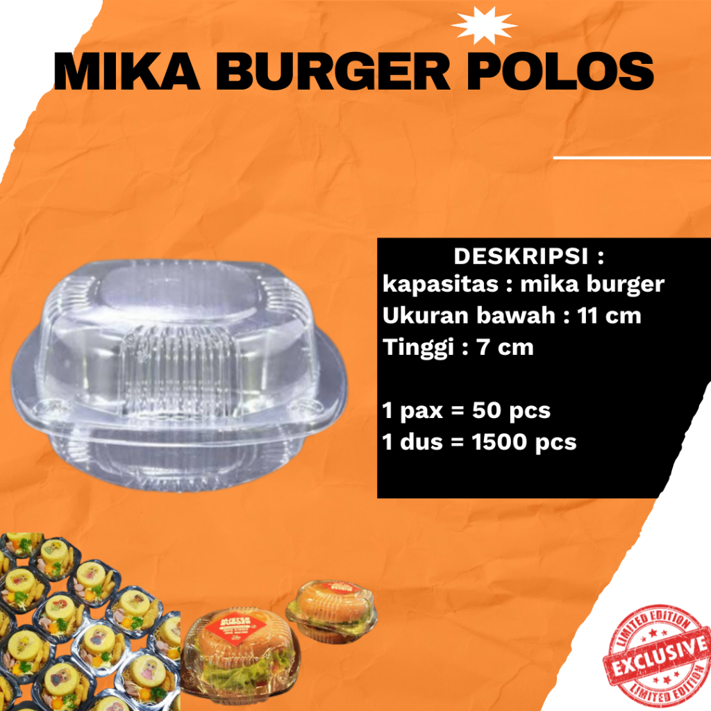 Jual Kotak Mika Plastik Burger Bento Mini 11 Cm Shopee Indonesia