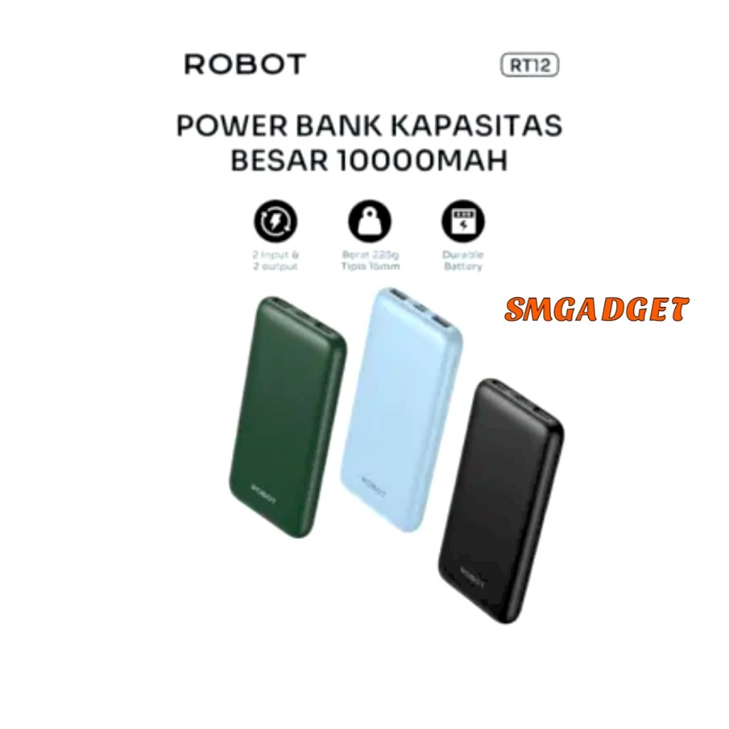 Jual ROBOT RT12 Powerbank Power Bank 10000mAh Dual Slim Shopee Indonesia