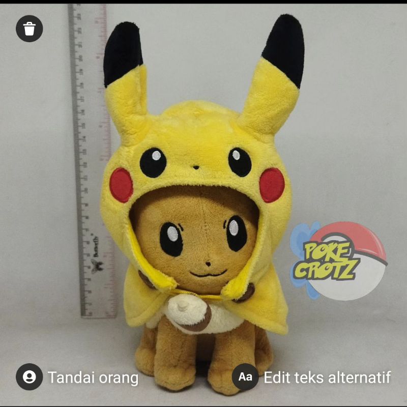 Jual Boneka Eevee Kostum Poncho Pikachu Pokemon Center Plush Shopee