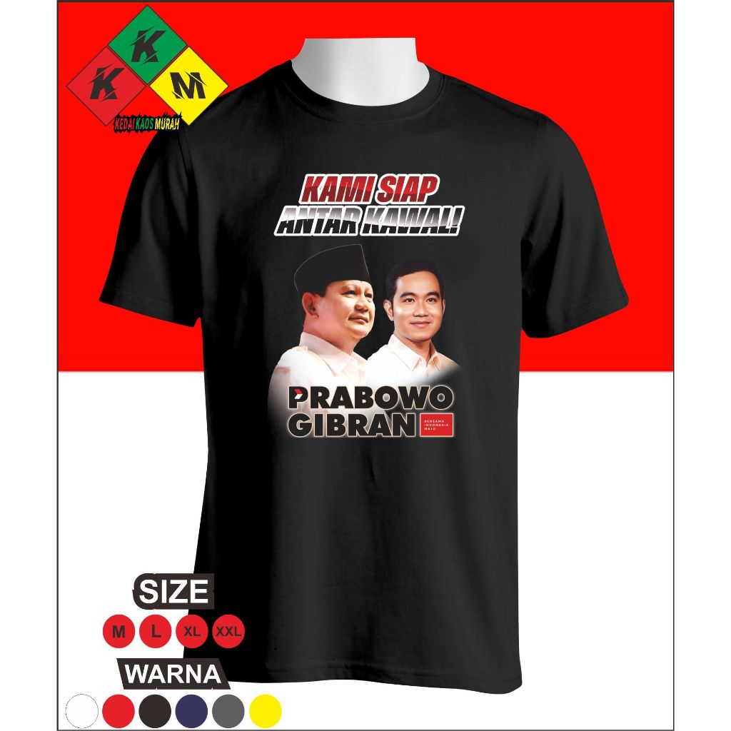 Jual Kaos Prabowo Gibran Kami Siap Dan Kawal Bersama Indonesia Maju