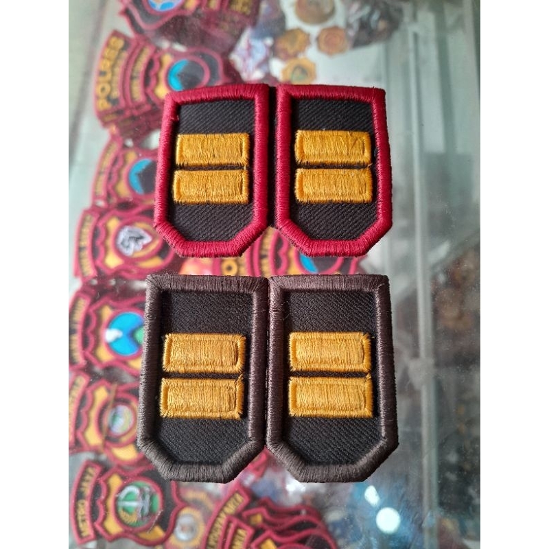 Jual Pangkat Iptu Lis Cokelat Dan Merah Timbul D Shopee Indonesia