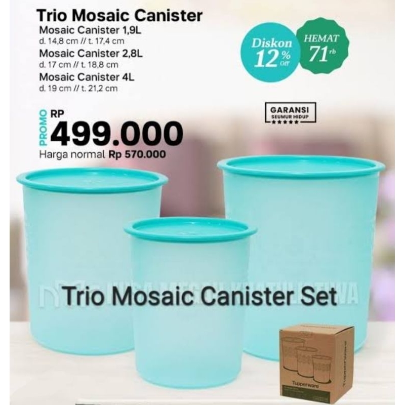 Jual Tupperware Mozaik Canister Set Ori Shopee Indonesia