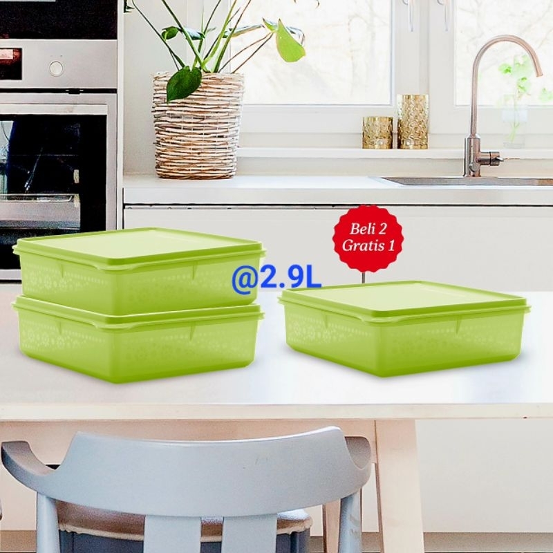 Jual HABIS MOSAIC SNACK STOR 2 9L 2 PEACH Tupperware Kotak Makanan