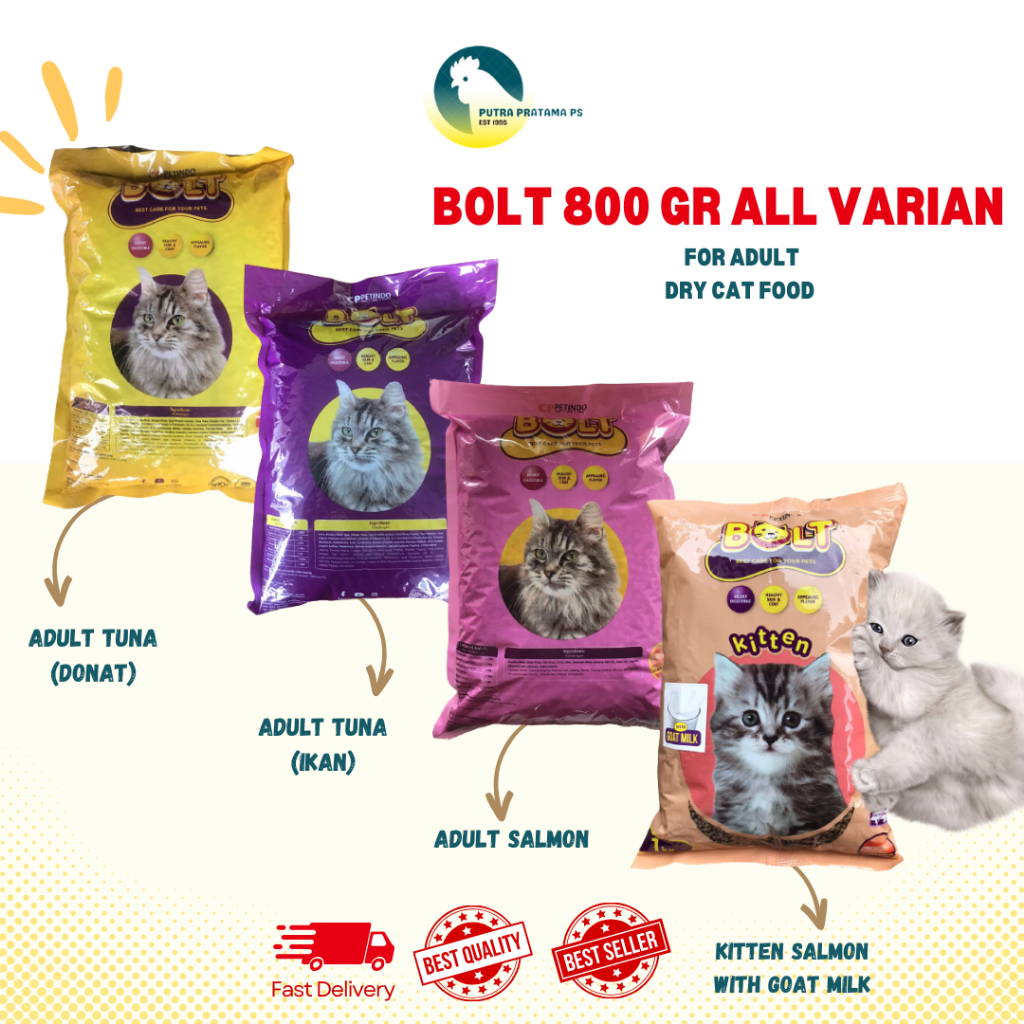 Jual BOLT 800 Gram Makanan Kucing Kering Tuna Ikan Tuna Donat