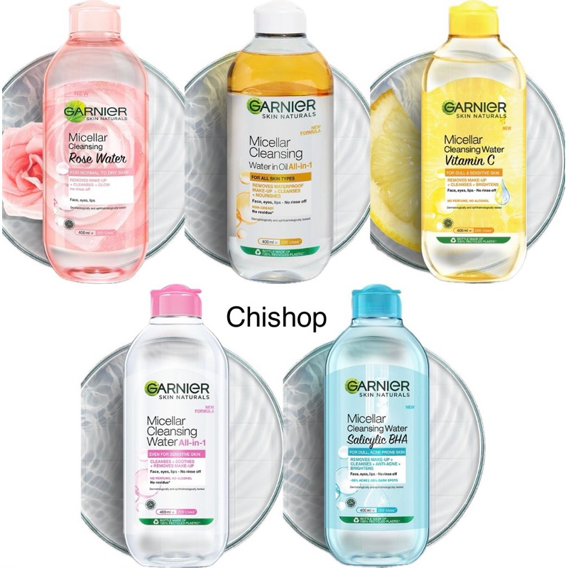 Jual Garnier Micellar Water Pink Biru Kuning Oil Infused Rose