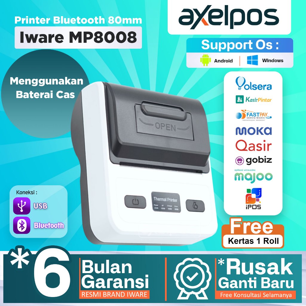 Jual Printer Bluetooth Mini Thermal Kasir Mm Iware Mp Shopee