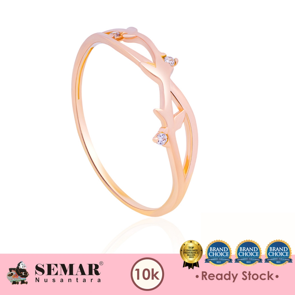 Jual Cincin Emas Cyclea Leaf Gold 10K Semar Nusantara Shopee Indonesia