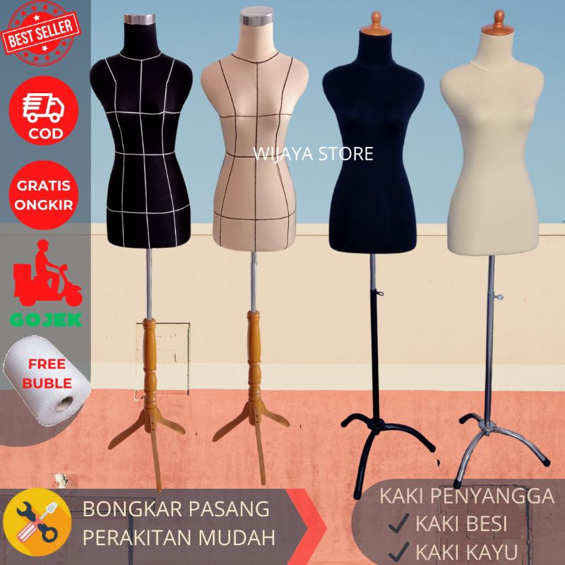 Jual Patung Manekin Wanita DM Dress Making Busa Set Penyangga Patung