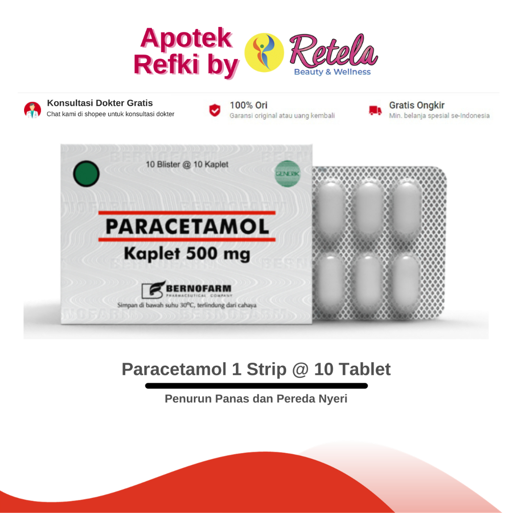 Jual Paracetamol Mg Strip Tablet Penurun Panas Dan Pereda