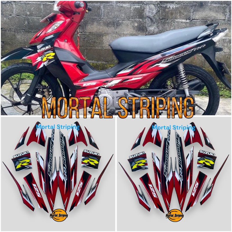 Jual Stiker Striping Lis Body Shogun Rr Tahun Hitam Merah