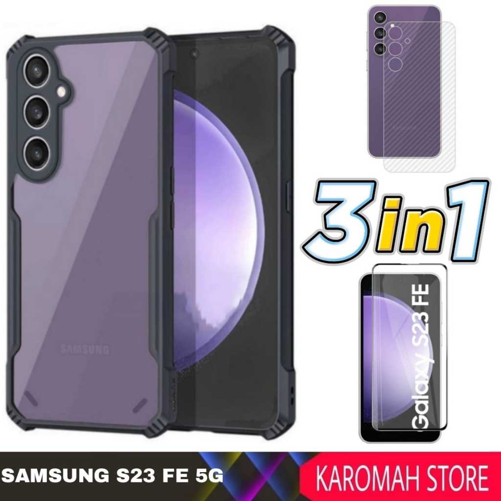 Jual Paket 3in1 Case Armor Transparent Tipe Samsung S23 FE 5G 2023